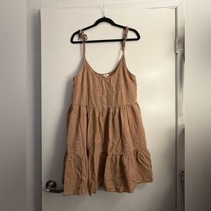 Aerie Tan Dress with Gold Accents